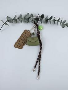 一套可爱迷你配饰套装 - 豹纹耳机收纳袋、心形钥匙扣（粉色和黑色）、亚克力妈妈包挂饰、钥匙链小饰品，送给妈妈、朋友、汽车配件、背包、学校用品、可爱哥特风Y2K圣诞礼物创意、包包配件、带证件夹的挂绳、汽车配件、包包挂饰、汽车、老师、姐妹