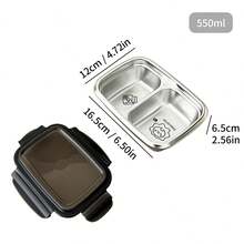 1 件装多格 304 不锈钢午餐盒，带透明盖，便携式分隔便当盒，带有可爱熊图案，保温午餐盒，大容量防漏水果沙拉食品储存容器，带 2/3 个隔层，适合学生和成人在家中、学校、宿舍、办公室、户外露营、野餐、旅行、上学时使用 - 彩色 - 查看 18