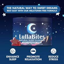 LullaBites Natural Sleep Gummies – Melatonin-Free Blend With 5-HTP, L-Theanine, Magnesium & Valerian – Vegan, Sugar-Free, Halal – Strawberry Flavor – 60 Gummies (30 Servings) - 1 chai - Xem 2