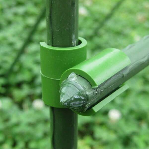 10pcs Greenhouse & Gardening Supplies, Plastic Coated Steel Pipe Accessories, Cross Slot Clips For Vine Support