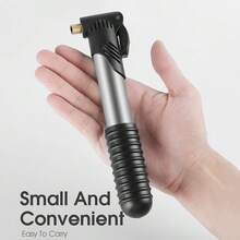 1pc Portable Bike Air Pump, Silver Color, Road/Mountain Bicycle Tire Inflator, Universal Presta And Schrader Valve
