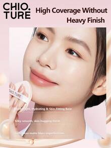 CHIOTURE 柔滑贴肤气垫粉底，缎面光泽，轻盈遮瑕，零卡粉，持久妆效，通勤约会自然光泽