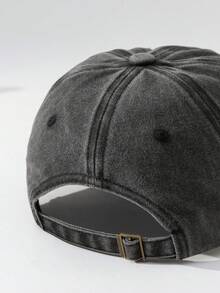 1 件男女通用户外休闲可调节尺寸问号字母标语柔软透气复古水洗棒球帽，适合日常使用