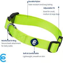 Collar para perros pequeños Blueberry Pet Essentials en Very Berry |   Correa de nylon ajustable y ecológica duradera |   Collar Clásico para Perros Pequeños, Mascotas Machos y Hembra - Amarillo fluorescente - Ver 2