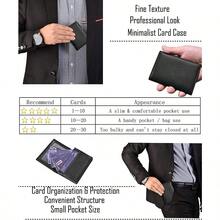 Outrip Genuine Leather Business Card Holder Credit Card Wallet With ID Window RFID Blocking For Her Black Travel Must-Have Daily Pick - Black - View 5