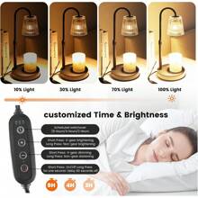 سخان شمع كهربائي بلون أسود قابل للخفت يعمل بموقت، يشتمل على 2 مصباح GU10، مع تعيين موقت لمدة 2 ساعة/4 ساعة/8 ساعات، مناسب لتسخين شمع البرطمان، هدية مثالية لعيد الميلاد وعيد الأم واحتفالات المنزل الجديد