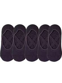 2/5 双女士瑜伽袜，防滑芭蕾舞袜，适合普拉提、芭蕾、健身 - 黑色、灰色、紫色、粉色、秋季