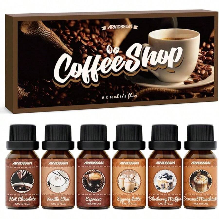 Black Friday1ARVIDSSON Hotel Diffuser Oils Gift Set, Hotel Scent Essential Oils For Diffuser, Luxury Fragrance Oil Blend - Jasmine & Mint, White Tea, Citrus Bliss, M-Way, Fancy Lobby, Gift For Women And Men - Cà phê - Xem 1