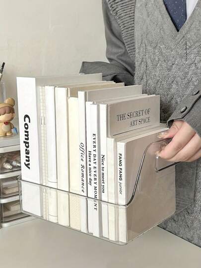 [Storage Basket] Three Different Sizes Of Storage Baskets, Transparent And Large Capacity, Suitable For Books, Files, And Storage, Very Suitable For Classrooms, Desks, Kitchens, And Other Multifunctional Storage Needs,School Supplies,Back To School