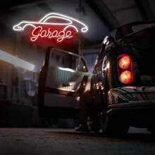 Garage Neon Sign, LED Wall Hanging Decor For Garage, Workshop, Man Cave - Ideal Gift For Dad And Auto Enthusiasts, Plastic Material, Switch Controlled, USB Powered, Non-Variable Single Hue