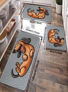 1pc Dachshund Theme Anti-Slip Doormat, Natural Plant Fragrance Bathroom Mat, Absorbent Non-Slip Mat, Fragrance Lasts 5-7 Days, Washable Carpet Rug For Living Room, Bedroom, Entryway, Suitable For All Seasons