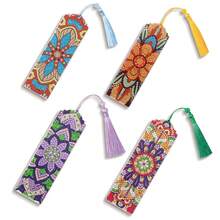 4/8pcs DIY Diamond Painting Bookmarks, Mandala Pattern For All Seasons, Study Supplies & Tools - Multicolor - View 15