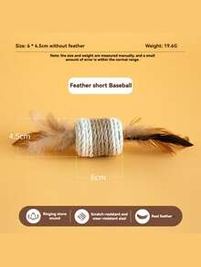1 Stück mittelgroßer, strapazierfähiger, bissfester, quietschender natürlicher Sisal-Katzenball, minimalistischer frischer Stil, farbenfrohes sphärisches Design mit Feder-Mehrschicht-Wickeldetail, Selbstunterhaltung, Langeweile lindern, interaktives Katzen-Teaser-Haustierspielzeug, geeignet für tägliches Spielen zu Hause, Feiertags-Interaktion, Ganzjahres-Haustierpflege - Verschiedenfarbig - Übersicht 23