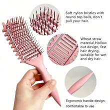 Asymmetrical Curly Shaping Hair Brush, Define & Fluff Hair, Scalp Massage, Detangle Comb - Multicolor - View 4