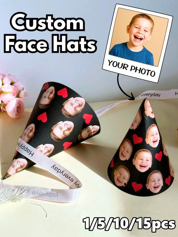 Custom Party Hats,Birthday Party Hats,Bachelorette Party Hats,Personalized Party Cap, 10th 20th 30th 40th 50th 60th 70th Birthday Decor, Birthday Party Hat | Hats For Parties | Birthday Party Hat,Personalized Photo Face Party Hats, Birthday Party Decorations, Paper Party Supplies Custom Photos Caps For Men Women