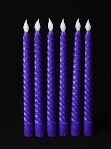 3/6 件紫色 LED 螺旋长杆电子无焰万圣节蜡烛灯、圣诞装饰灯、情人节装饰灯、茶灯生日婚礼装饰照明、餐桌蜡烛灯，不含电池万圣节装饰灯家居装饰派对装饰万圣节装饰房间装饰万圣节花园装饰礼物仙女
