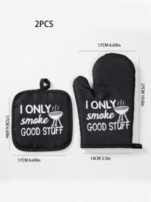Set de 2 manoplas de cocina y almohadilla para sostener ollas, guantes de microondas aislantes de calor y almohadilla para ollas calientes para hornear y cocinar