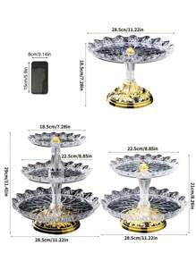 1 套塑料蛋糕盘装饰托盘分隔盘多功能储物盘水果盘糖罐蛋糕盘食品储存托盘适用于厨房、茶具、水具、糖果、饼干、面包、婚礼、派对、礼物、生日 - 彩色 - 查看 9