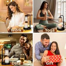 Black Aromatherapy Wax Warmer Lamp, Electric Candle Warmer With Timer And Dimmer, Scented Candle Lamp, Bedroom Aromatherapy Table Lamp, Adjustable Glass Shade + Metal Base, 2H/4H/8H Timer + Dimming, Suitable For Jar Candle Heating Diffuser, Christmas And Wedding Gift, Mother's Day Gift, Candle Holder Home Decor - EU C Type Plug(220-240V) - View 12