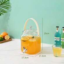 1件装冷水机带水龙头，饮料桶架，柠檬水水果茶桶，果汁壶，适合派对，万圣节，圣诞节，大容量，万圣节礼物