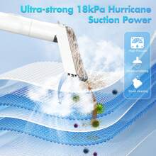 Odkurzacz parowy 1650 W, funkcja pary, odkurzacz do dywanów z parą, czyszczenie dywanów gorącą wodą, czyszczenie sof, mocne ssanie, cichy, samoładujący