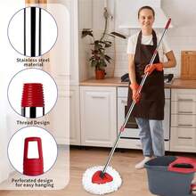 Mop Replace Heads Mop Handle Base Replacement Compatible With O Cedar Easywring 1-Tank Spin Mops System, 2 Microfiber Mops Head