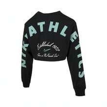 Nike 女式 AS W NSW LS 短款 TEE B2S 长袖 T 恤针织无领 THV5006-010 - 黑色 - 查看 2