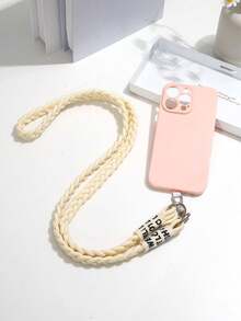 1 dây đeo chéo có thể tháo rời họa tiết 3 sợi bện, có thể thay thế cho ốp điện thoại - Màu be - Xem 4