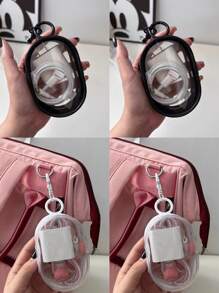Sac de rangement transparent portable pour câble de données, mini sac de rangement à fermeture éclair, sac de rangement multifonction compact, étui pour écouteurs et chargeur avec porte-clés, sac pour bracelet, sac de maquillage transparent. Accessoires de voyage, fournitures scolaires, sacs d'accessoires électroniques pour les voyages et l'utilisation quotidienne pour les étudiants universitaires.