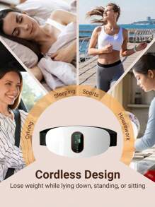 腹部按摩器，振动减肥机，便携式腹部和腿部健身器材，USB 充电，3 种强度和模式，理想的节日礼物，250mAh。 - 彩色 - 查看 9