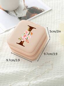 1pc Travel Jewelry Box,Monogram Gift Boxes,Bridesmaids Gifts Jewelry Case,Personalized Floral Jewelry Case,Travel Jewelry Box Wedding,Jewelry Box Necklace,Jewelry Box Earrings,Jewelry Box Mini,Travel Essentials Travel Accessories Travel Bag For Vacation Holiday Back To School School Stuff Jewellery Box Jewelry Organizer - Multicolor - View 21