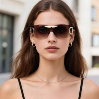 1pc Classic Rimless Fashion Glasses Women Men Retro Square Casual Style Personality Female