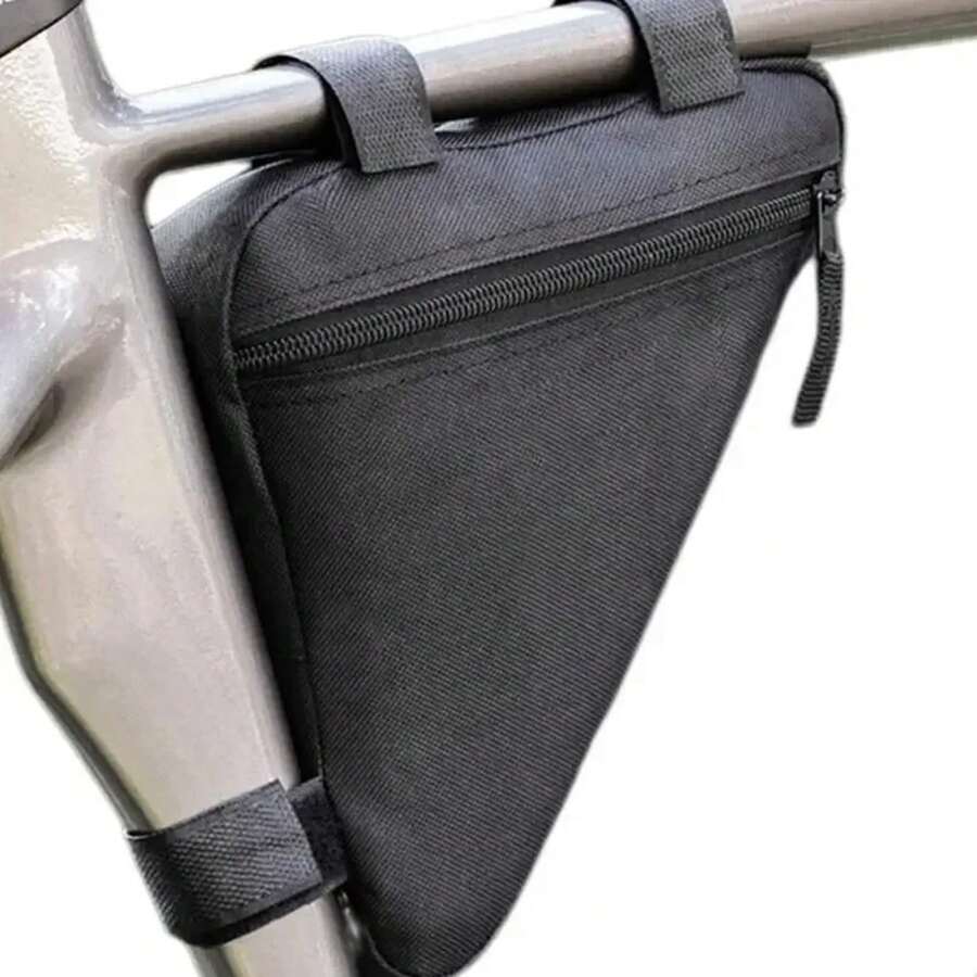 Bolsa triangular para bicicleta, bolsa impermeable para el cuadro delantero y manillar, piezas de bicicleta - Negro - Ver 1