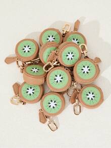 Miniaturowa portmonetka z zawieszką w kształcie owocu kiwi, kompatybilna z Airtagiem, prezent dla dziewczyny i kobiety, portfel damski, mini portfel, portfel na monety, portfel na nadgarstek