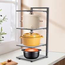 ZhdnBhnos 4 Tiers Kitchen Pot Holder Pan Organizer Shelf Rack Pots And Pans Organizer For Cabinet - White - View 10