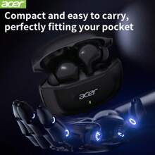 Acer Bluetooth-Ohrhörer | In-Ear Design | TWS kabellose Ohrstöpsel | Tiefer Bass Stereo | Niedrige Latenz Gaming | Bequemer Sitz (Studium/Büro/Training/Laufen/Gym) | Kompatibel mit mehreren Geräten (Smartphone/Tablet/Laptop) | Empfohlen als Weihnachts-/Valentinsgeschenk [Acer offiziell authentisch]