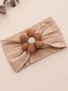 1 Set Autumn Winter New Felt Six-Petal Flower Baby Headband, Cute Elastic Nylon Intricately Woven Infant Hair Accessories