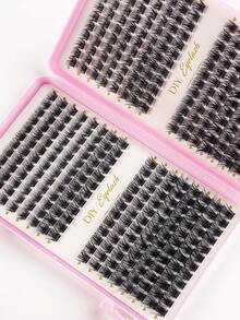 384 件/套单根睫毛睫毛册簇状延长假睫毛 DIY 居家簇状睫毛延长化妆 D 型卷曲睫毛簇、睫毛册、睫毛长度、可自由组合、自然蓬松猫眼效果、640/448/576/570/544/560/240/184/120 件 - 彩色 - 查看 6