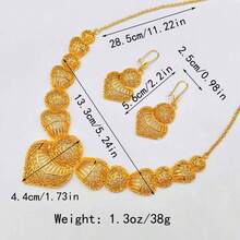 3pcs Middle Eastern Style Women Jewelry Set, Necklace & Earrings, European & American Bridal Jewelry Set