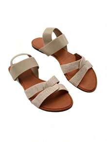 Women Flat Sandals - 米色 - 查看 5