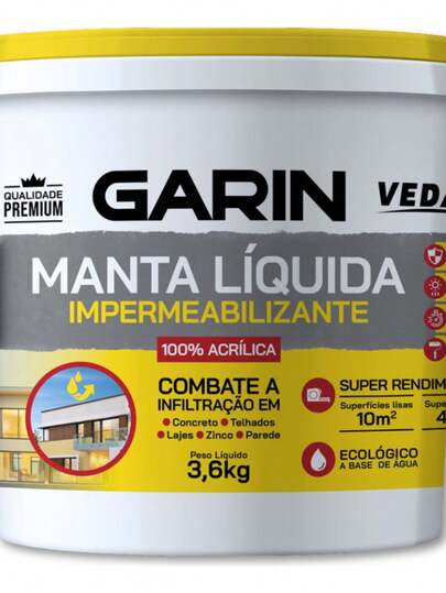 Manta Líquida Impermeabilizante Infiltração Laje Telha 3,6kg