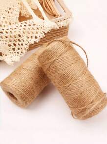 1 Roll 100m Yellow Hemp Rope, Hemp Rope For Retro Packaging, Labels, Photos, Gifts, Tags, Garden, Gift Wrapping Use, DIY Jewelry Decoration Retro Braided Rope, Hang Tags, Binding Rope, Wedding Decor, Festivals