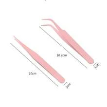 1pc Colored Pointed Tip Tweezer, Macaroon Pink Color Eyelash Crafting Hand Account Stainless Steel Tweezer