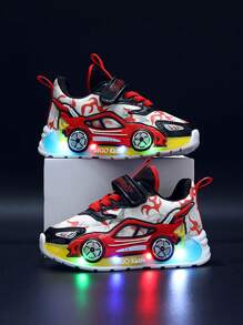 MGO Kidss MGO Kids 2025秋季新款儿童汽车卡通LED发光运动鞋男童女童夜光跑步鞋薄款透气运动鞋1-3-6岁