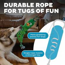 Outward Hound Ropiez Rope Interactive Dog Tug Toy For Tugging Squeaky Fun, 23.6 Inch Mallard, Green, Large - Vịt trời xanh 23" - Xem 2
