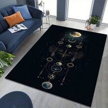 1pc 3.1'x2', 8.4'x6' Room Decor, Room Decoration, Party Decoration,  Moon Print Carpet , Large Rectangular Living Room Rug With Celestial Design, Soft Polyester Material, Perfect For Home Decor Or Entrance Mat, Simple Style Leisure Carpet, Carpet For Living Room - phong cách6 - Xem 2