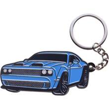 Dodge Challenger Keychain - Premium SRT/SXT Key Chain Accessories - Stylish Car Keys Holder For Challenger Enthusiasts - Blue - View 2