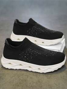 Men's Mesh Shoes 2025 Summer New Thick Soled Thickening Anti-Skid Wear-Resistant Knitted Mesh Breathable Anti-Cold-Odor Men's Mesh Shoes For Outdoor Wear Fashion Versatile Soft Comfortable Men's Socks Shoes Embellish Home Soft Sole Soft Surface Soft Comfortable Home Shoes For The Elderly Father Shoes Walking In The Park Comfortable Men's Walking Shoes - Black - View 4