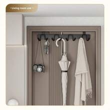 1pc Cabinet/Door Hanging Hook, Magnetic Hook Holder, No Drilling Required, Black/White, Metal Iron, Kitchen Cookware Utensil Organizer (Spoon, Spatula Hanger), All Season