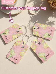 Ayotu Customized Airplane Map Pattern Luggage Tag (Can Be Customized With Name And Text), Travel Cruise Luggage Label, Backpack, Handbag And Schoolbag Label, Personalized Card Holder, Business ID Travel Tag, Essential For Group Travel, Activities And Company Trips, Creative Valentine's Day, Birthday And Holiday Gift - Multicolor - View 3